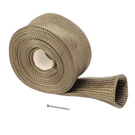 Manga de Protección Térmica Manguera, 9.8 Pies Fibra Basalto Tubo Escape Ignífugo Rollo Envoltura Aislamiento Resistente Al Calor Cubierta Protectora Envoltura Manguera Funda Cable