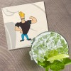 Unbranded Johnny Bravo Cartoon Muscle 4'' X 4'' Square Wooden