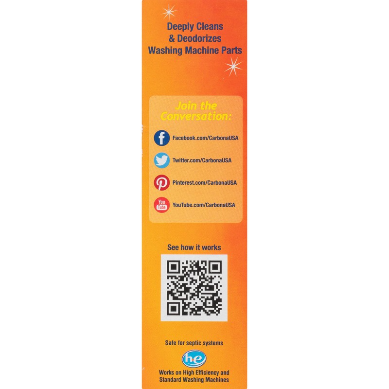 Carbona® Washing Machine Cleaner | Eliminates Odor & Residue |