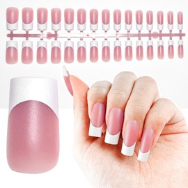 JODSONE Square Press on Nails – 150PCS Pink Matte Fake Nails, Full Cover Acrylic Stick on Nails for Women, Reusable Natural Look Fake Nail Tips