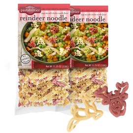 Pastabilities Fun Shaped Pasta for Kids - Reindeer Shaped with Mix - Animal Holiday Theme, Non-GMO Natural Wheat Pasta, All-Natural, Kosher Certified, Made in the USA, (2 Pack,11.25 Oz)