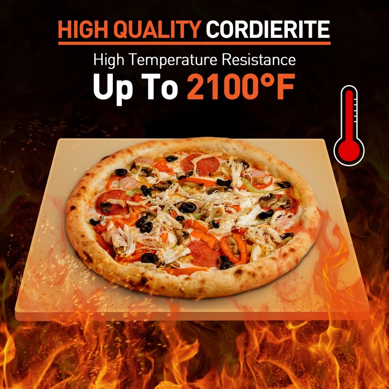 Arcedo Pizza Stone for Oven and Grill 15 x 12