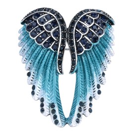Szxc Jewelry - Broche para Mujer con alas de ángel, Azul Marino