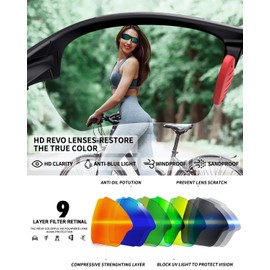 Rosemal Polarized Sunglasses for Men Women, Sport Sunglasses, UV400 Protection, Anti-Slip/Anti-Fog for Running, Cycling, Fishing