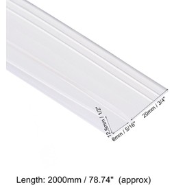 Boxonly Frameless Glass Doors and Windows Sealing Strip 8mm Frameless Glass Shower Door Sweep Door Bottom Side Seal Strip F-Type Length 2M