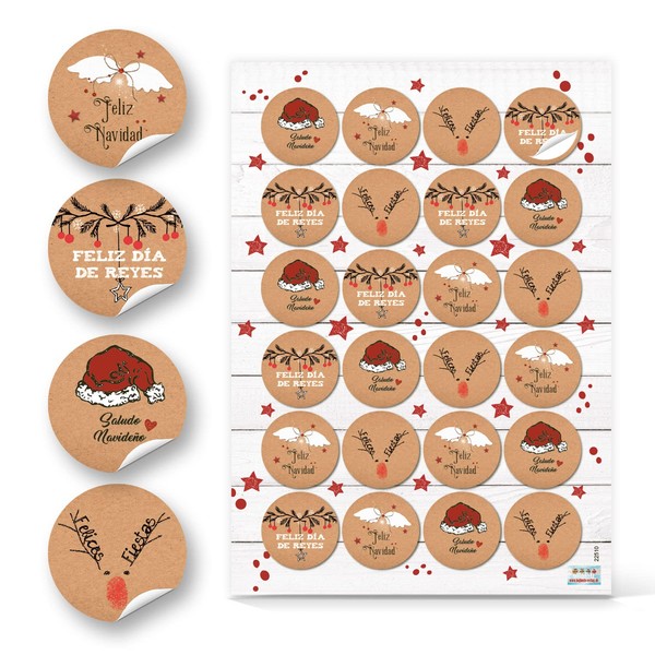 Logbuch-Verlag 24 Christmas Stickers with Spanish Text – Christmas Greetings