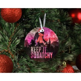 Twisted R Design Keep it Squatchy Sasquatch Bigfoot Ceramic Christmas Ornament