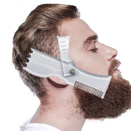 CATOR Beard Shaper Template Shaping Tool, Men's Beard Stencil, Transparent Styling Comb Stencil for Goatee, Moustache, Sideburns, Facial Hair, Trimming, Care Instructions (English language not guaranteed)