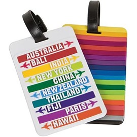 Travelon Etiqueta de equipaje personal Expression, gato taco, Puntos calientes, Luggage Tags, Travelon - Juego de 2 etiquetas para equipaje, puntos calientes surtidos