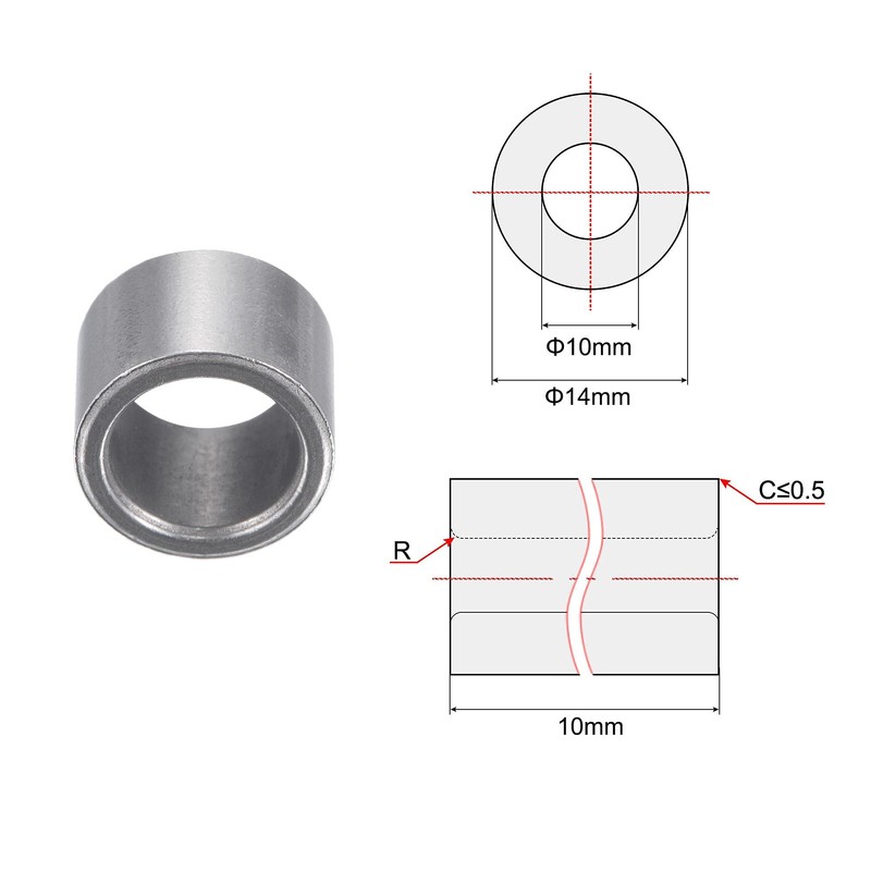 sourcing map Plain Bearing Self-Lubricating Bushing Made of Sintered Iron