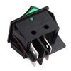 CLDIY DPST 4 Pins 2 Position On/Off Green LED Light