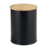 Sato Metal Canister Wood Black Size: Approx. W 3.8 x