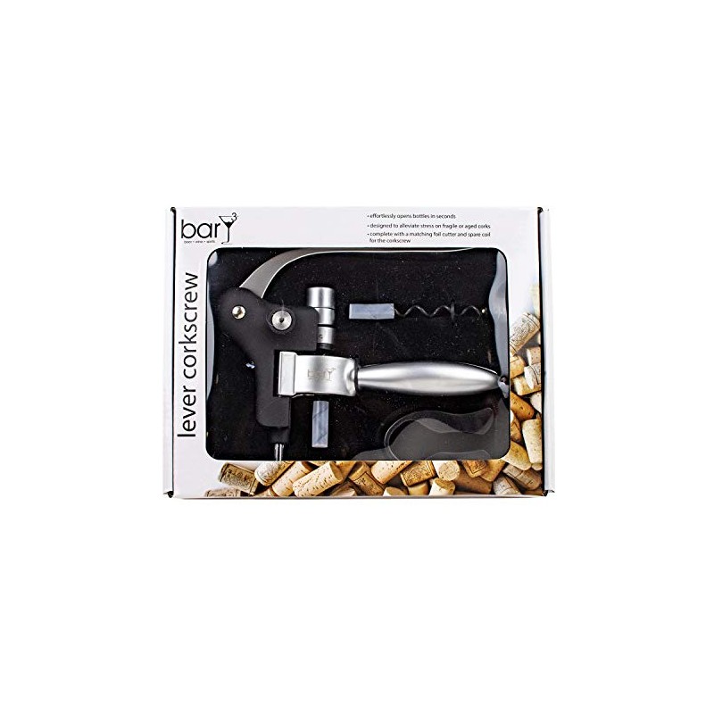 barY3 Lever Corkscrew Wine Opener – Effortless Bottle Opening with