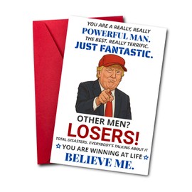 HeartInk Funny Birthday Card for Men – Unique Humor Greeting Card for Husband, Boyfriend, Father or Friend, Powerful Man Parody Style, Gag Birthday Gift for Him