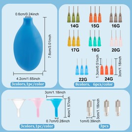 WEBEEDY 3 Sets Ceramic Tools Pottery Supplies Clay Tools Set for Pottery Glaze, with Precision Tip Applicator Bottle Slip Trailing Squeeze Bottles, Various Needles and Filling Funnels