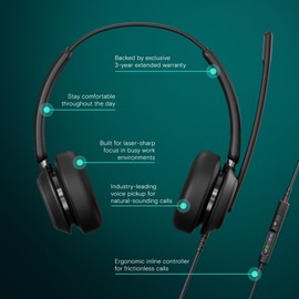 EPOS Impact 760 Office Headset: Premium Dual-Sided, Noise-Cancelling USB-C Headset with Adaptive Beamforming Mic, AI, ActiveGard Protection, Busylight, Leatherette Earpads for All-Day Comfort