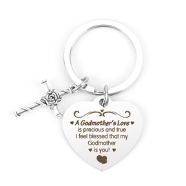 Wixelon Godmother Gifts,Mothers Day Gifts,Godparent Gifts,Gifts for Godmother,Godmother Christmas Presents,Godmather gifts Keychain,New Godmother Gift,God Parent Gift Ideas,Presents for Godmother