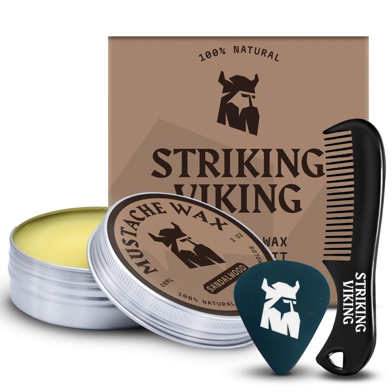 Striking Viking Mustache Wax Kit & Comb Set - 2