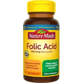 Pure Nature Made Folic Acid 400 mcg (665 mcg Dfe) 250 Tabs