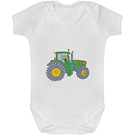 Azeeda 3-6 Month 'Green Tractor' Baby Grow/Bodysuit (GR00087818)