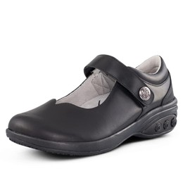 Melissa Women's Slip Resistant Mary Jane Clog - for Plantar Fasciitis/Foot Pain Black