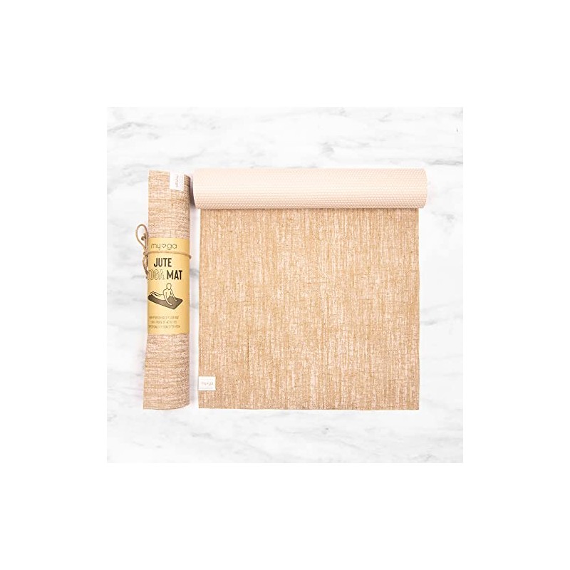 'Myga Jute Yoga Mat, High Performance Vegan Floor Exercise Mat,