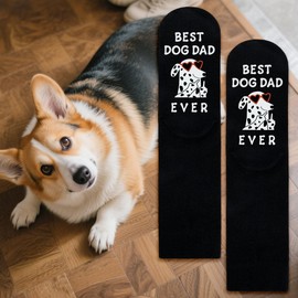 BEST DOG DAD EVER Socks for Dad Men - Funny Novelty Fathers Day Birthday Gifts for Him Dog Lovers Daddy Papa from Daughter Son - Fun Funky Happy Valentines Socks Gift Ideas Christmas Stocking Fillers