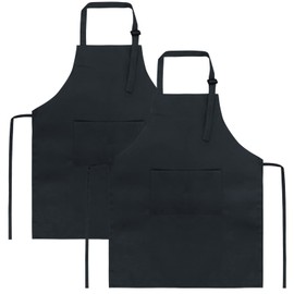 Sinland Kids Apron Children's Chef Apron for Cooking Baking Painting 2 Pack (Black, S)