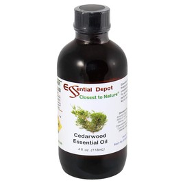 Essential Depot Cedarwood Essential Oil - GC/MS Tested - Supplied in 4 oz. Amber Glass Bottle with Black Phenolic Cone Lined and Safety Sealed Cap