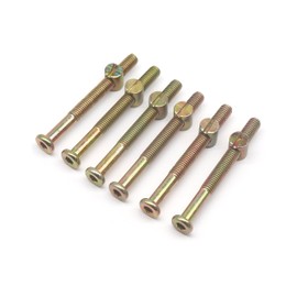 binifiMux 6-Pack M8 x 80mm Hex Socket Cap Screw Crib Bolt Allen Head and Furniture Barrel Nut, Zinc Plated, Crib Screws