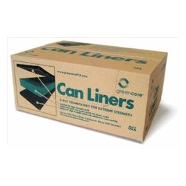 Greencore Recycled Trash Bags, 55 Gal, Black, 1.25 Mil, 100 Bags/Case, GC-4348HBLK