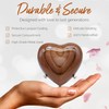 Metallic Wooden Print Heart Urn for Human Ashes Men &