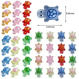 Tatibana 200 PCS Tiny Turtles for Crafts, Luminous Mini Turtle Figurines Glow in The Dark Miniatures Things Tiny Turtle for Fairy Garden Dollhouse Micro Landscaping Decoration