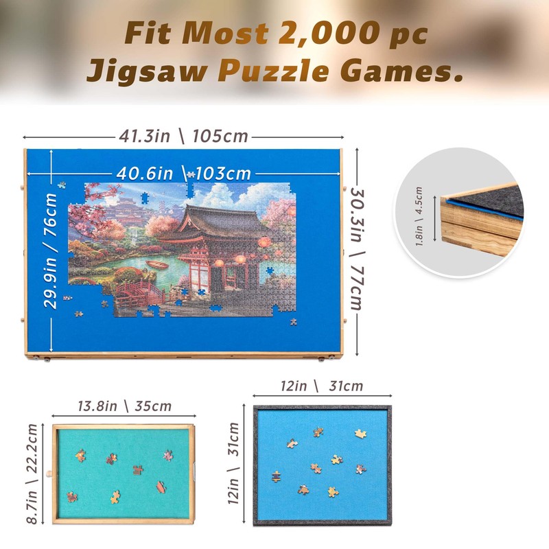 Tektalk 2000 Piece Jigsaw Puzzle Board with 4 Sorting Drawers