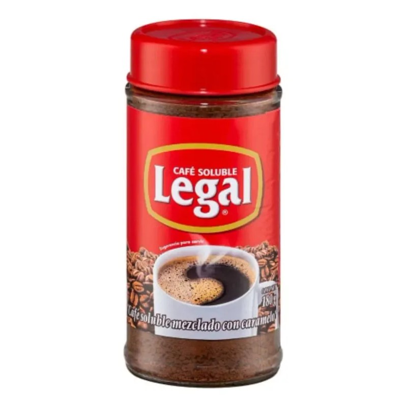 2 Pzas Café Soluble Legal Mezclado Con Azúcar 180 G