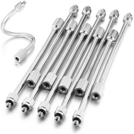 Mornajina 10 Packs 5.9 Inch Flexible Mister Nozzle Extensions, Brass Mist Rod Bendable Extended Pole 10/24 UNC for High Pressure Mist Nozzles, Misting System Nozzle Extension