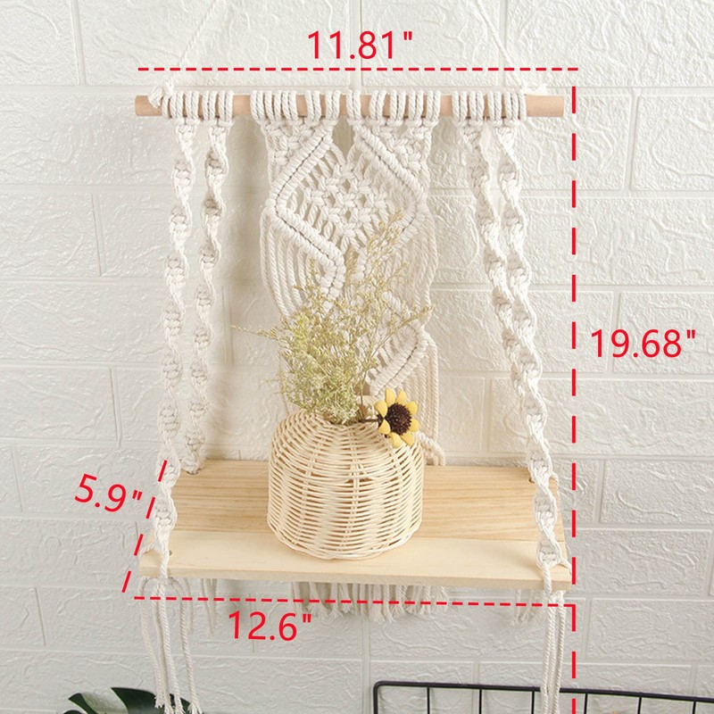 Macrame Shelf Macrame Wall Hanging Shelves Tassel Woven Macrame Wall