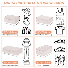 PATIKIL 6 Set Packing Cube Travel Storage Bags Packing Luggage Organizer Bag Waterproof Clothing Laundry Bag Shoe Bag for Suitcases Travel Accessories, Beige