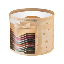 GMHLLES Hat Boxes with Lids Clear Hat Storage Box with Carry Handles Foldable Round Cap Storage Box Cowboy Cap Organizer for Wardrobe Organization, Travel, Dustproof(Yellow)