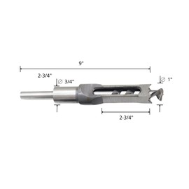 Square Hole Drill Bit 1 Inch, High-Carbon Steel Square Hole Mortise Drill Bit for Wood
