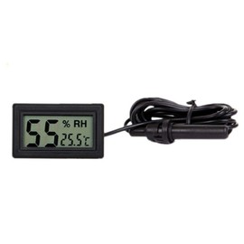 Eidyer Digital Thermometer Hygrometer, Mini Probe Embedded Thermometers Temperature Humidity Gauge Meter for Reptile Incubator Aquarium Poultry Office Living Room -Black, 4.8cm×2.8cm×1.5cm