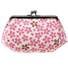 watona Crepe Cosmetic Pouch, Width 4.7 - 6.3 inches (12 - 16 cm), Small, 4 inches (16 cm), Princess Sakura, Pink