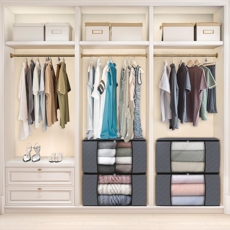 Fab totes Storage Bags,Clothes Blanket Storage Bins Foldable Closet Organizers