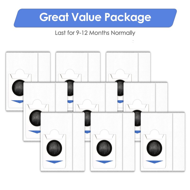(9 Pack) T30s Combo Replacement Dust Bags Compatible With ECOVACS