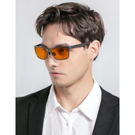 ANYLUV Blue Light Blocking Glasses Men Computer Gaming Glasses Lightweight Al-Mg Metal Anti Eyestrain Eye Protection