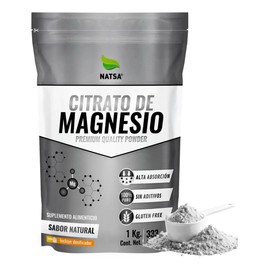 Citrato De Magnesio, Grado Alimenticio 1 Kg Sabor Natural