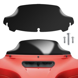 TSUNG 6.5" Black Wave Windshield – Wind Splitter Windscreen Fit for 2014–2025 Touring-Style & Bagger-Style Motorcycles (Black, 6.5inch)