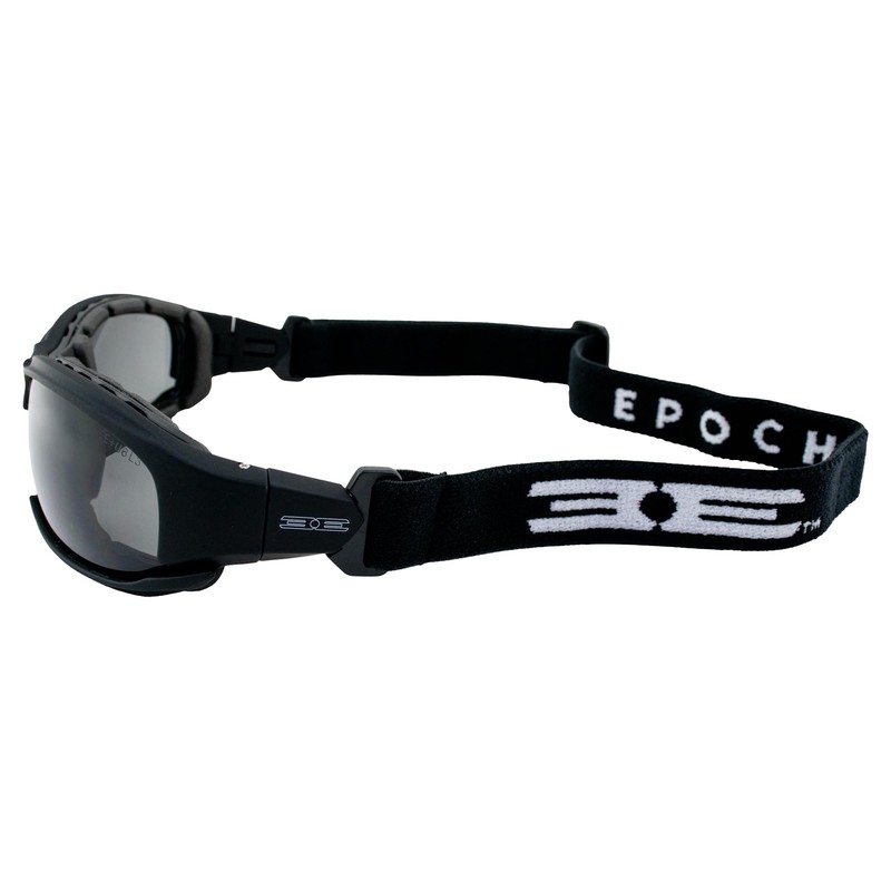 Epoch Lacrosse Hybrid Motorcycle Sunglasses Black Frames Smoke Lens ANSI