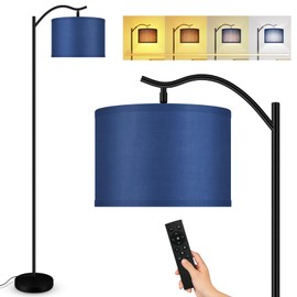 BoostArea Floor Lamp for Living Room,Arc Floor Lamp with Remote Control,Stepless Dimmable Brightness & Colors Temperature 2700k-6500k,Modern Standing Lamp for Bedroom Study Room Office,Blue