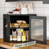 TQQDCI Corner Bread Box for Kitchen Countertop, Large Wooden Bread